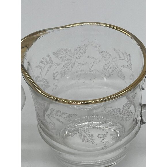 Vintage Bartlett Collins Frosted Grapes Cream & Sugar Set W/Gold Rim - Picture 4 of 6